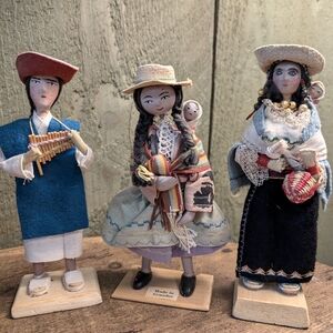 Vintage Ecuador Folk Art Dolls